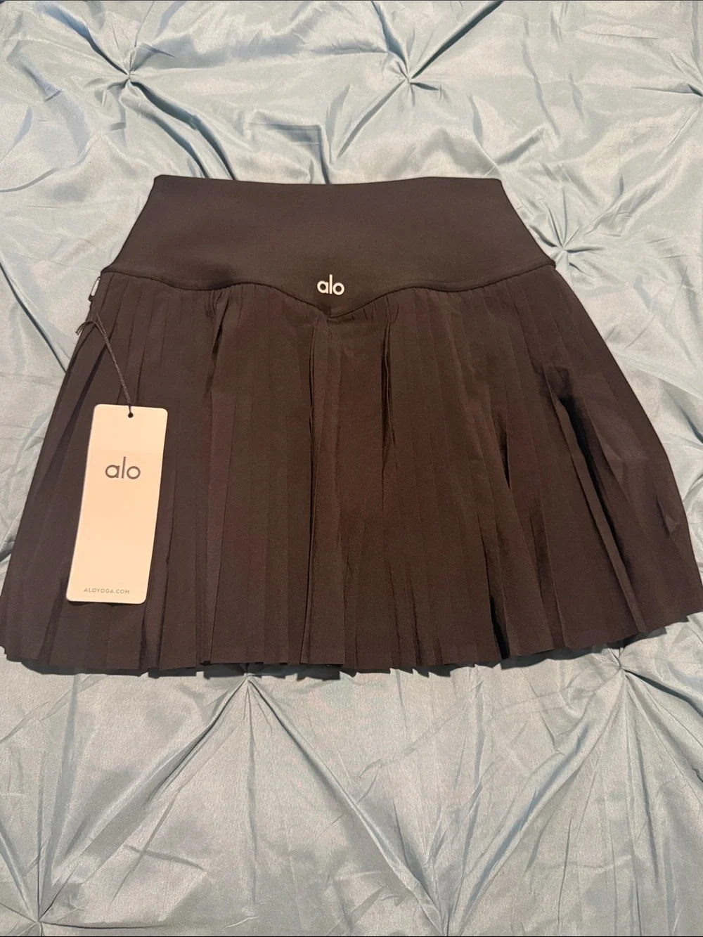 ALO Yoga Black Pleated Performance Skort
